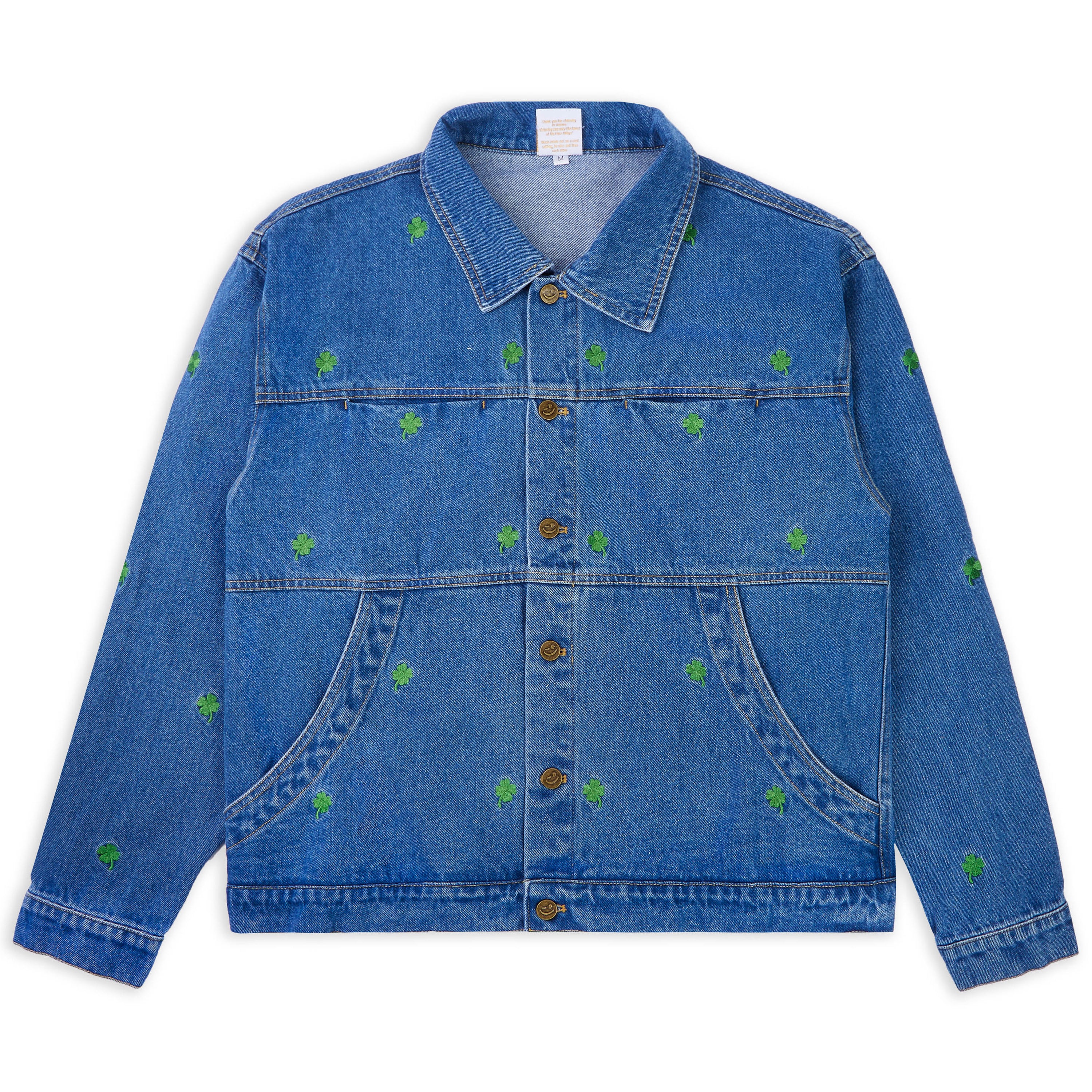 Lucky Clover Embroidery Denim Jacket | Dr. Banana
