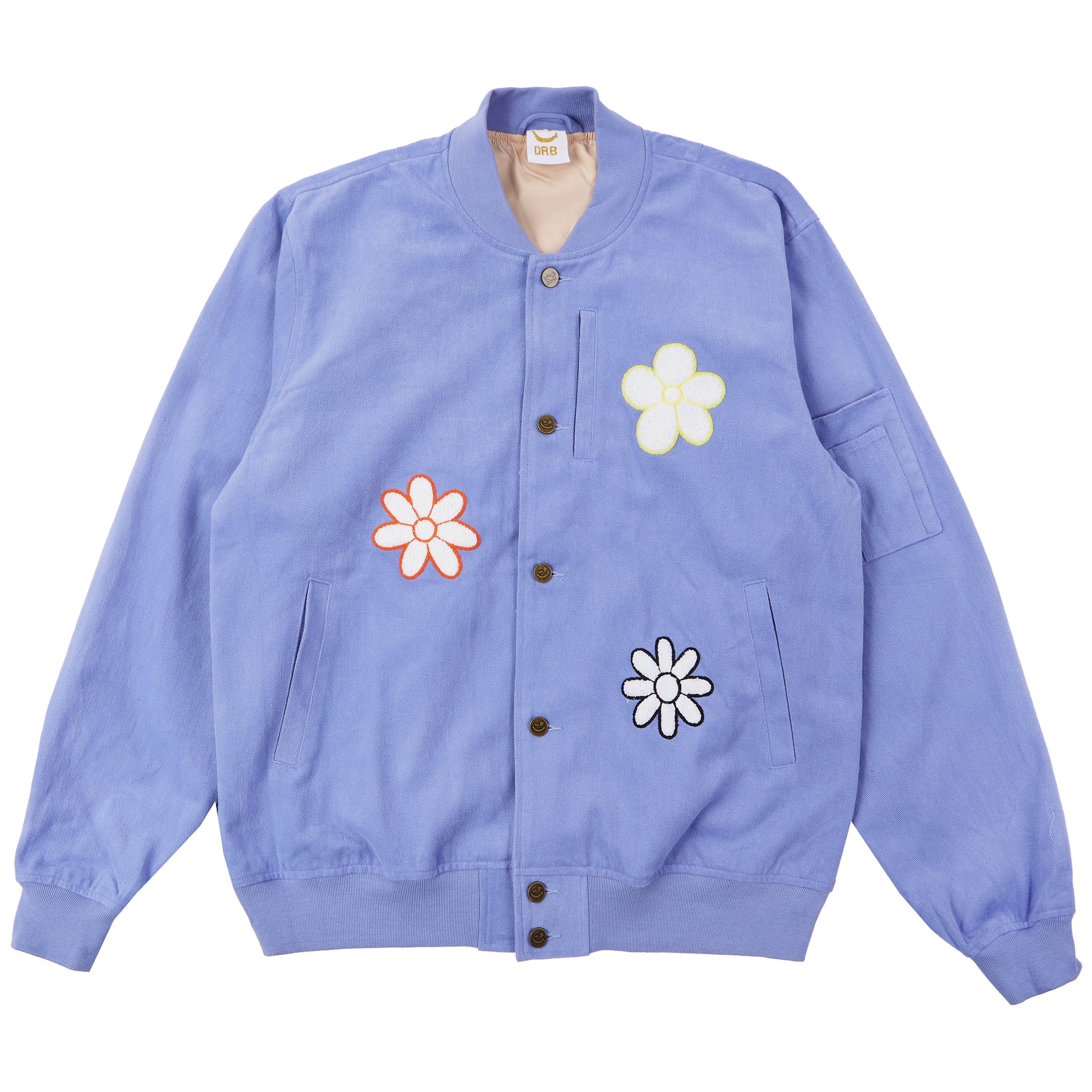 Blue Flower Chenille Bomber