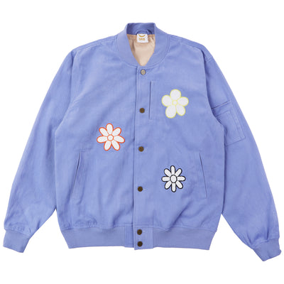 Blue Flower Chenille Bomber