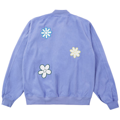 Blue Flower Chenille Bomber
