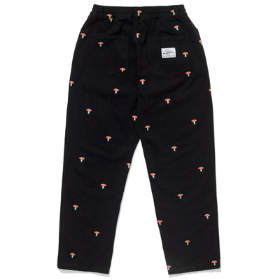 Black Mushroom Embroidery Trousers